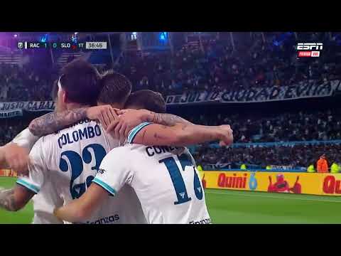 ¡NAZARENO COLOMBO PARA QUE RACING ABRA EL MARCADOR RACING CLUB 1 SAN LORENZO 0. TORNEO ARGENTINO