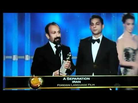 A Separation won Best Foreign Language film at 2012 Golden Globe  اصغر فرهادی جدایی نادر از سیمین