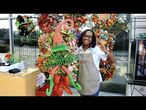 How to make a Christmas Elf Deco Mesh Swag