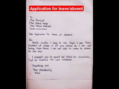 Application for absent| Application for leave | Class 10 | class 12  | #english #application