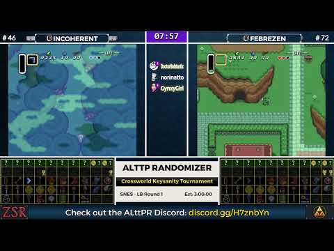 ALttPR Crossworld Keysanity Tournament: LB Round 1 - incoherent vs. FebrezeNinja