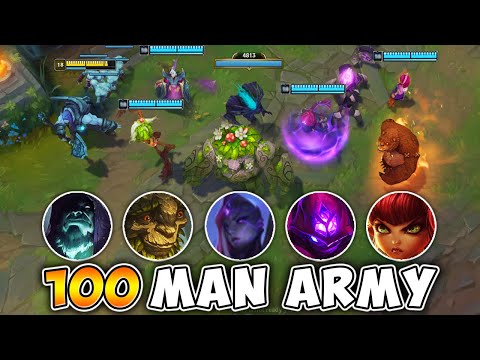 WE CREATED A 100 MAN ARMY WITH MINIONS (100v5 COMP)