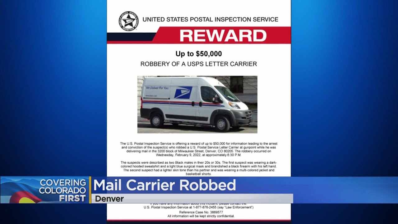 $50,000 Reward Offered In Mail Carrier Robbery