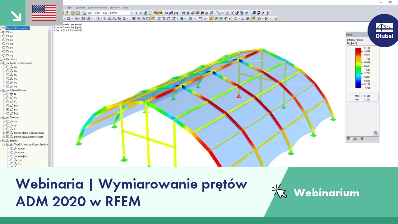 Webinaria | Wymiarowanie prętów ADM 2020 w RFEM