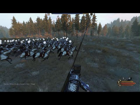 Mount & Blade II: Bannerlord | Massive Cavalry charge into huge looters army