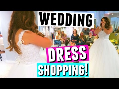 WEDDING DRESS SHOPPING VLOG! Bridal Gown Try On & Shopping For Bridesmaid Dresses! Video