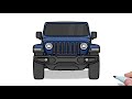 How To Draw A JEEP WRANGLER RUBICON Easy Drawing A Jeep Wrangler Front View Step By Step