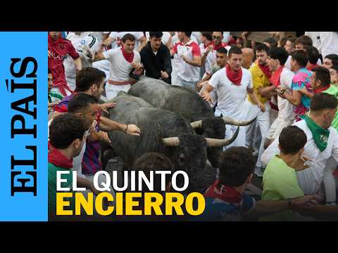 Un herido y 13 contusionados en un multitudinario y peligroso quinto encierro de los toros de José Escolar