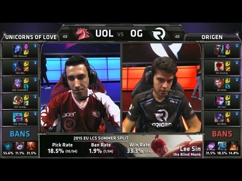 UOL vs OG Game 2 Highlights - UNICORNS OF LOVE vs ORIGEN - Week 6 EU LCS SUMMER 2015
