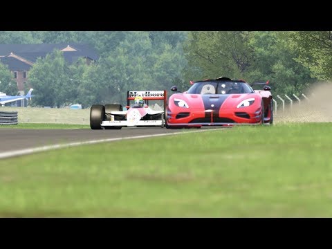 1988 McLaren Honda MP44/4  ( Ayrton Senna ) vs Koenigsegg One:1 ( No Roof )  at Brands Hatch
