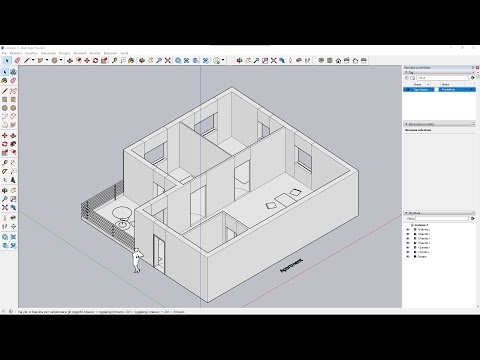Videocorso Sketchup PRO - 07 - Tecniche di Modellazione 3D, Estrusione Muri, Finestre, Porte, Arredi