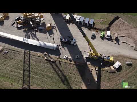 Bürgerwind in Dorsten-Lehmberg (Mühlenberg): Entladung von Rotorblättern