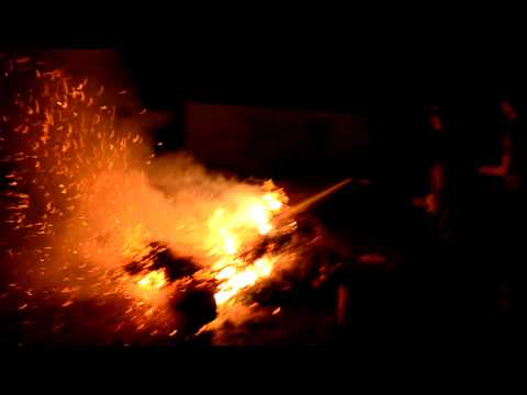 Burning Christmas Tree Near Disaster