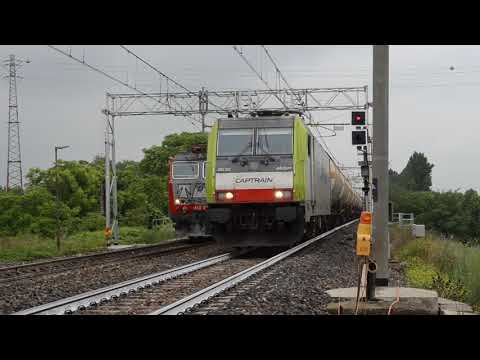 E652 087 in manovra e E483 301 Captrain con Treno merci di 11 cisterne.