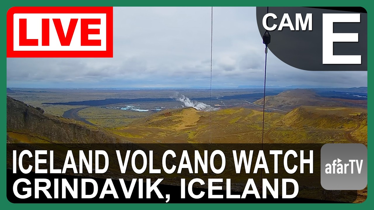 Live webcam view of Grindavík Aerial Watch Cam