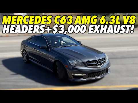 2012 Mercedes C 63 AMG 6.3L V8 Exhaust Sound w/ Headers & $3,000 Cat-Back Exhaust System!