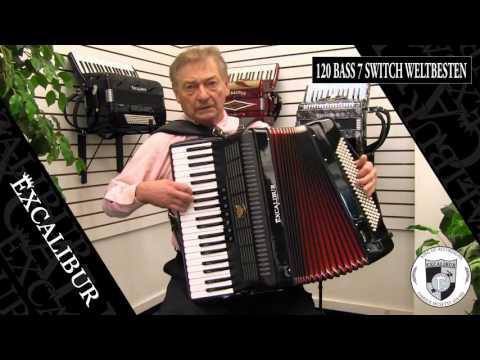 Excalibur Ultralight Weltbestin Piano Accordion 7 Switch 2016 Black image 5