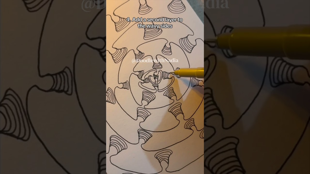 Spiral Doodle Tutorial Day 357 😻 #doodlewithnadia #shorts #art #drawing #zentanglesart