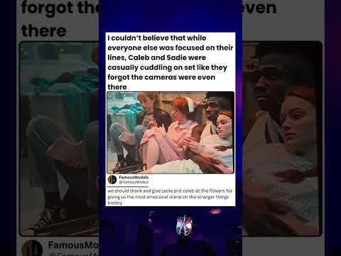 While everyone else was focused on their lines, Caleb and Sadie were casually cuddlingon set #st5