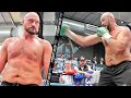 TYSON FURY WOWS FANS SHOWING  PEAK MALE PHYSIQUE AHEAD OF DILLIAN WHYTE FIGHT AT WORKOUT!