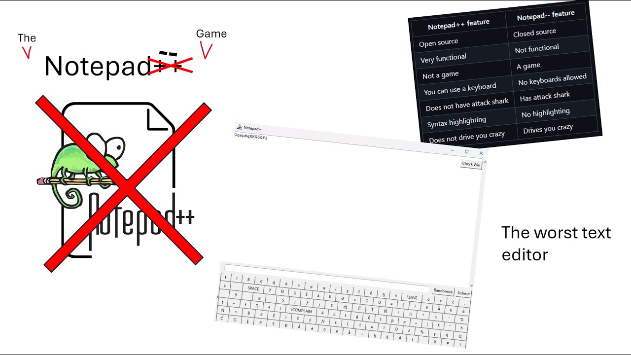 The Notepad-- Game: The Most Horrible Text Editor