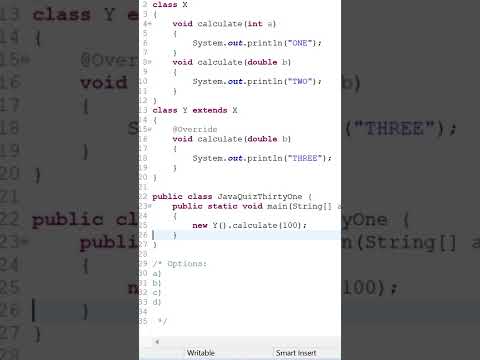 Java Programming Quiz Questions - Q31 -  Java Interview Crackers #Shorts #Programming #Java