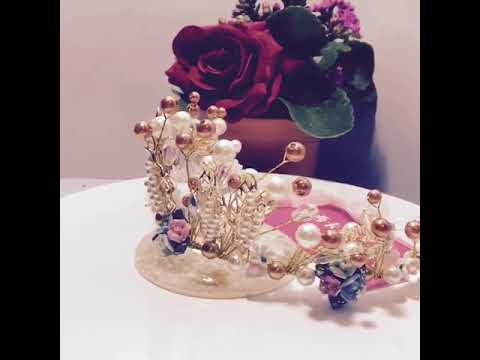 Artificial flower princess tiara for girls, butterfly prince...