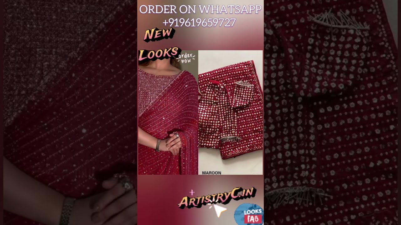 Shop Latest Sequin Georgette Saree @₹1100? #DeepikaPadukoneVibe #WeddingSaree2025 Whatsapp!
