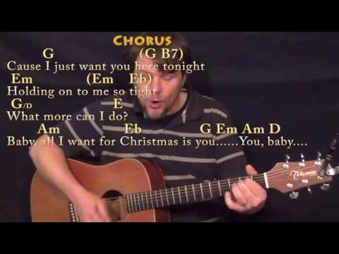 All I Want For Christmas Is You (Mariah Carey) Guitar Cover Lesson with Chords/Lyrics - TAB Intro