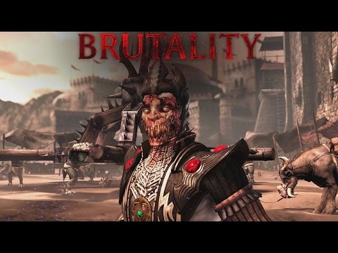 Mortal Kombat X - Shinnok "Face Off" Brutality on Baraka, Rain, Sindel and Corrupted Shinnok Video