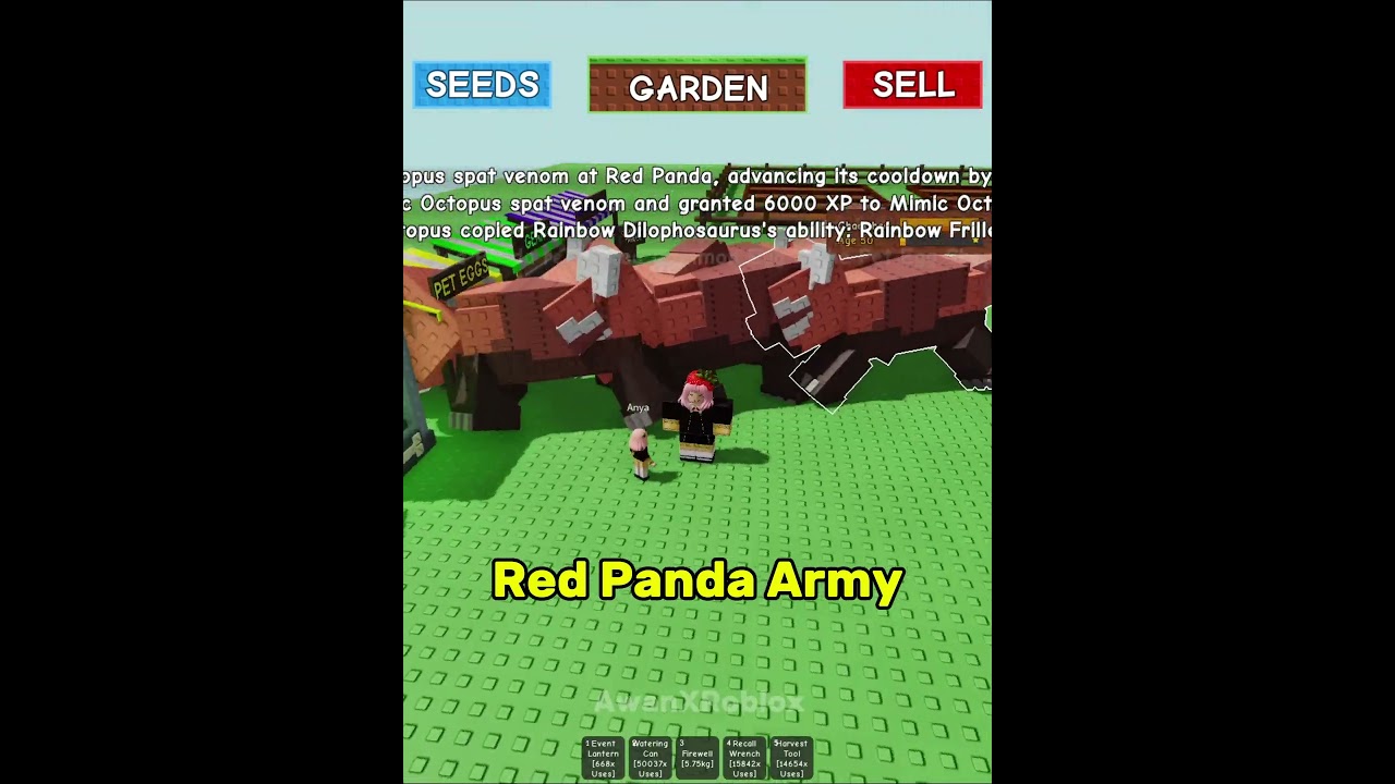 Red Panda is broken  #roblox #growagarden