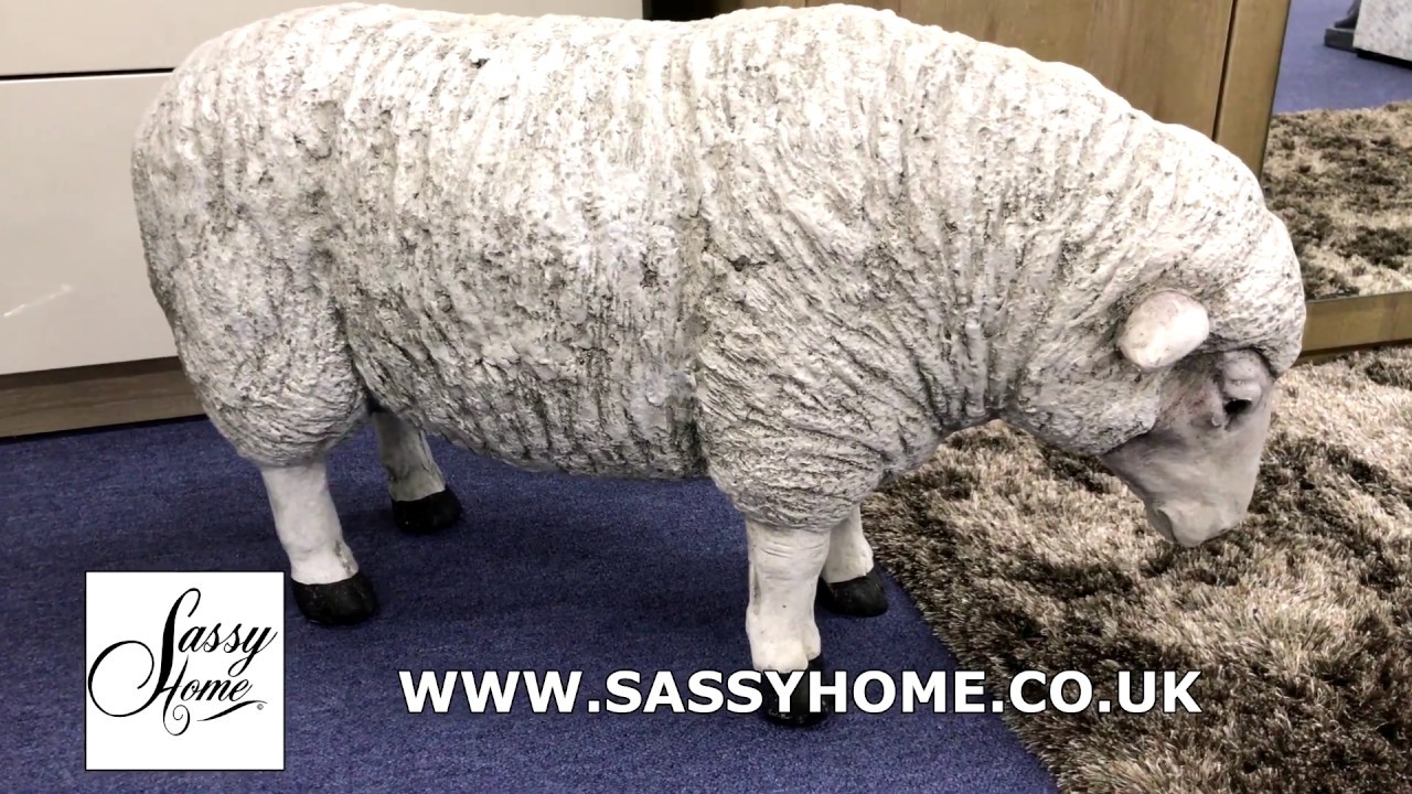Watch video Realistic Sheep Garden Ornament Now Realistic Sheep Garden Ornament