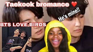 BTS LOVE BIRDS/ TAEKOOK BROMANCE TikTok MOMENTS REACTION!!(jungkook and taehung love moments)