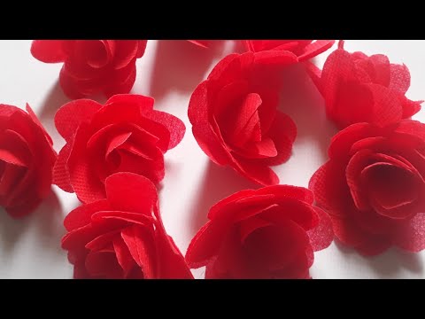 Shopping bags flower/shopping bag flower bushes/Shopping bag craft idea/flower making with cloth bag