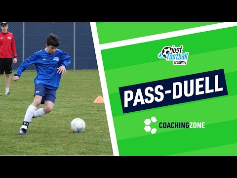 Fussballtraining: Pass-Duell mit Farbtoren