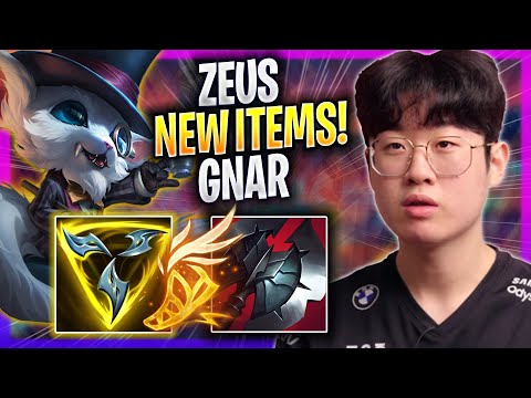 ZEUS TRIES GNAR WITH NEW ITEMS! - T1 Zeus Plays Gnar TOP vs Udyr! | Season 2023