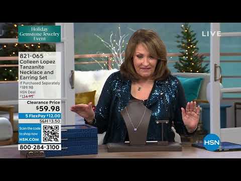 Colleen Lopez Tanzanite and White Zircon Necklace and Ea...