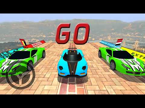 Impossible Car Tracks 3D - Blue Turbo Car Driving Multiplayer Mode Stunt Simulator Android Gameplay