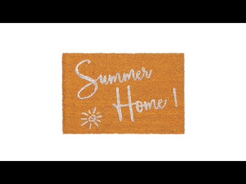 Kokos Fußmatte "Summer Home" Orange - Weiß - Naturfaser - Kunststoff - 60 x 2 x 40 cm