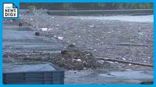 台風6号の影響で沿岸部には“大量のゴミ” 三重･尾鷲市内の川は増水【台風情報】