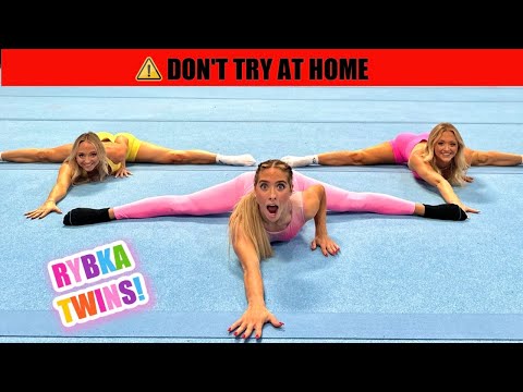 Trying FLIPS landing in MY SPLITS. @TheRybkaTwins