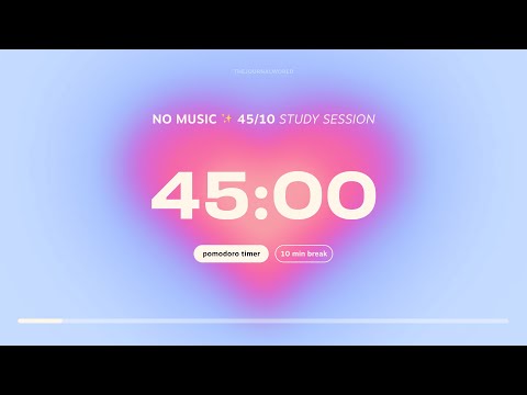 5-hour Pomodoro Timer for Studying 🩵 45 min Study Session, 10 min breaks | Aesthetic Back to School
