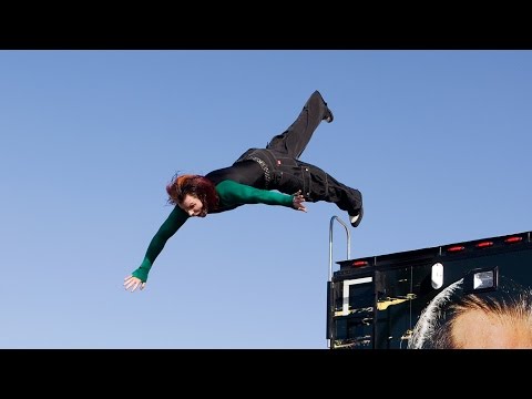 Jeff Hardy jumps off the top of a WWE production truck: One Night Stand 2008
