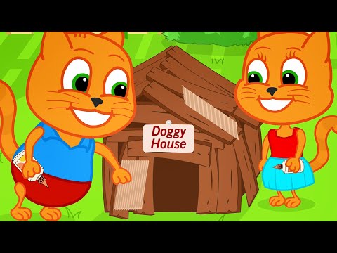 Capa de Família de Gatos - Construindo uma casa para cachorros