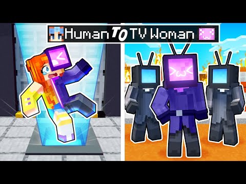 PrincessHana - From Human to TV WOMAN in Minecraft!