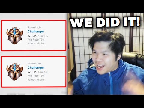 WE DID IT!!! 75% WINRATE TO CHALLENGER IN JUST 57 GAMES | 2 ACCOUNTS IN TOP 10 INCOMING