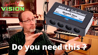 Video thumbnail for MIDI Out vs. MIDI Thru & how this little box can help you / MIDI Solutions Quadra Thru by Splooty Vision