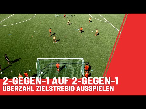Soccer drill: 2v1 on 2v1 | Training form for your U19 team [Game form: Playing with a numerical a...