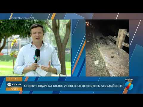 Veículo cai de ponte na GO-184 em Serranópolis