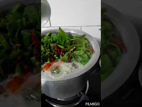 Maian (pumpkin leaves) mizo dish,..  Using only 4 ingredients